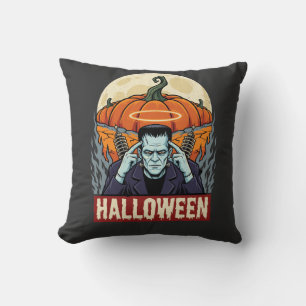 Halloween Labrador Retriever Witch Dog Vintage Vec Throw Pillow