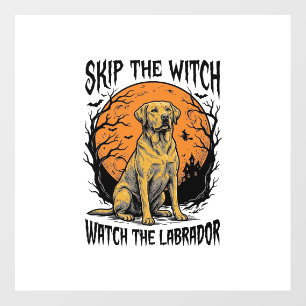 Halloween Labrador Shirt with Spooky Dog Warning_1 Floor Decals