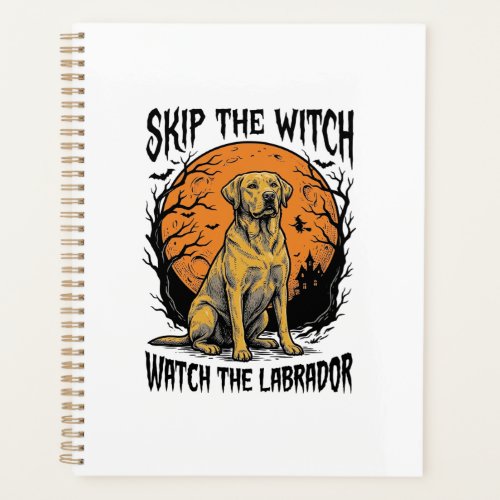 Halloween Labrador Shirt with Spooky Dog Warning_1 Planner