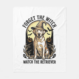 Halloween Labrador Witch Vintage Retriever Dog Des Fleece Blanket