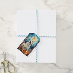 Halloween Labrador With Pumpkins Scary Gift Tags
