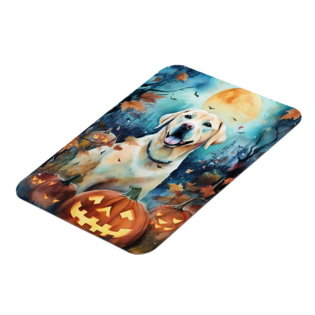 Halloween Labrador With Pumpkins Scary Magnet (Left Side)