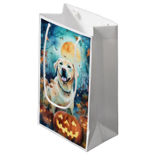 Halloween Labrador With Pumpkins Scary Small Gift Bag
