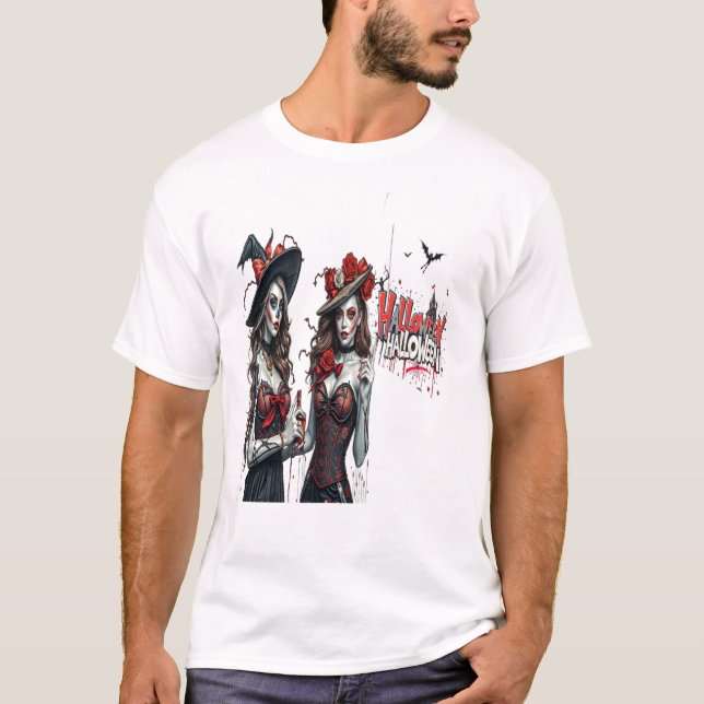 halloween ladies graffiti art family T-Shirt (Front)