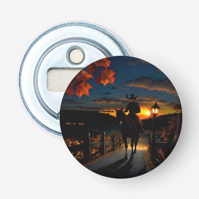 Halloween Landscape Seven Bottle Opener (Front)