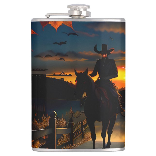 Halloween Landscape Seven Flask (Front)