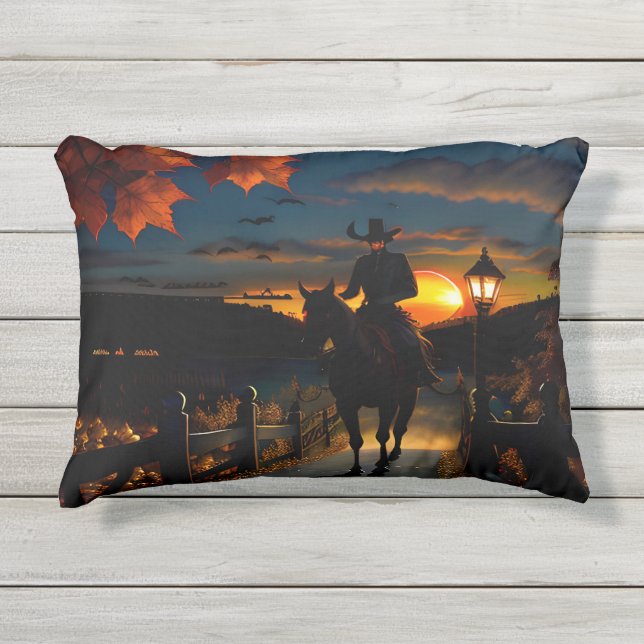 Halloween Landscape Seven Outdoor Pillow (Front)