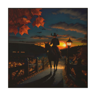 Halloween Landscape Seven Wood Wall Art