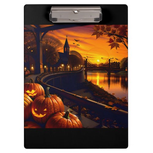 Halloween Landscape Two Clipboard