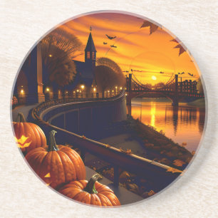 Halloween Landscape Two Coaster