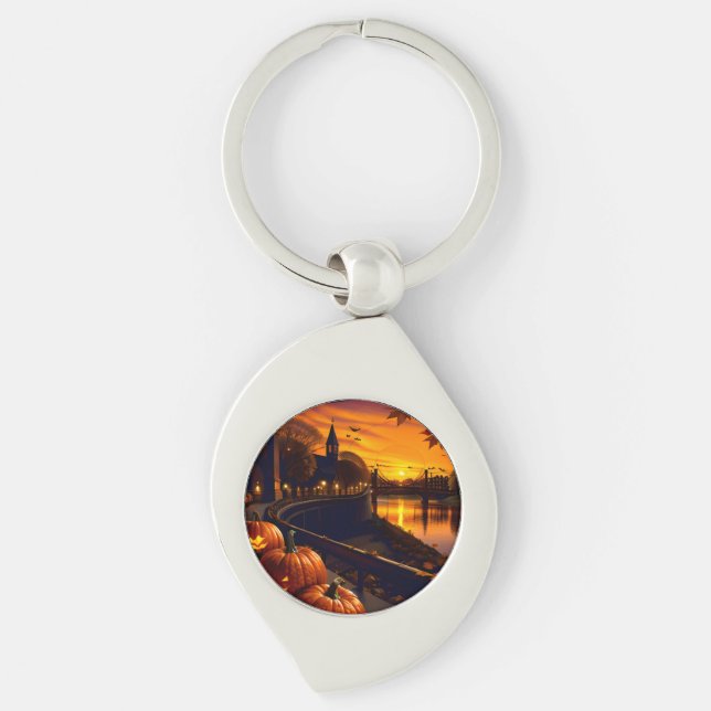 Halloween Landscape Two Keychain (Front)