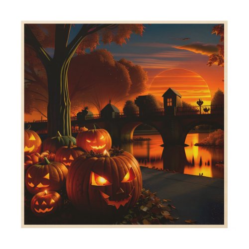 Halloween Landscape  Wood Wall Art