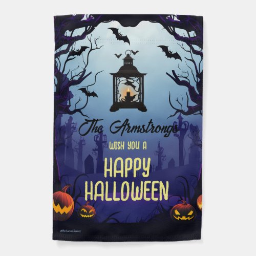 Halloween Lantern Bats Pumpkins Horror Garden Flag
