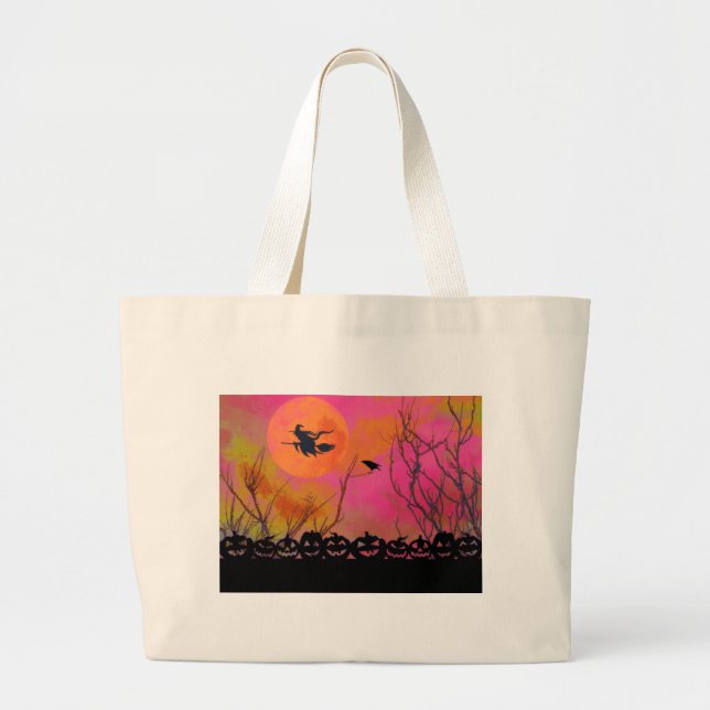 Halloween Large Tote Bag (Front)