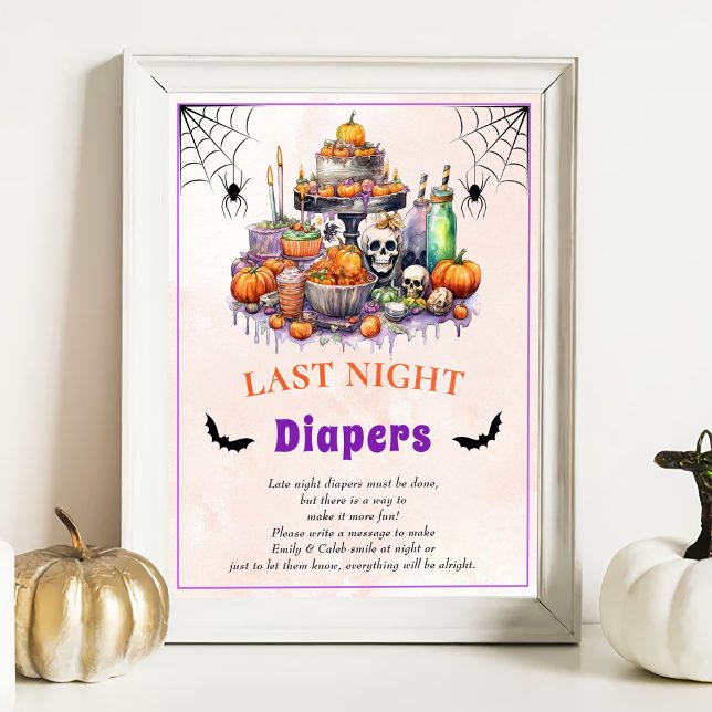 Halloween "Last Night Diapers" Baby Shower Game Poster (Creator Uploaded)
