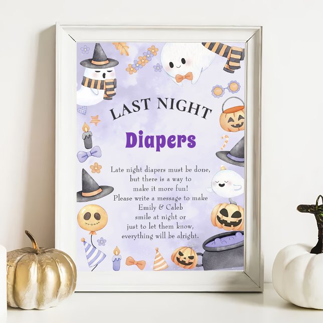 Halloween "Late Night Diapers" Baby Shower Game Po Poster (Creator Uploaded)