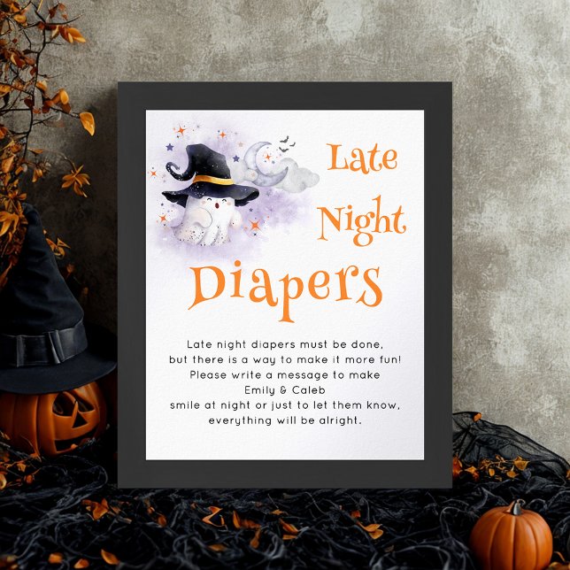 Halloween 'Late Night Diapers' Baby Shower Game  Poster (Creator Uploaded)