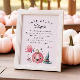 Halloween &quot;Late Night Diapers&quot; Baby Shower Game Poster