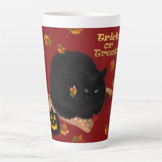 Halloween Latte Cup-Black Cat Style Latte Cups