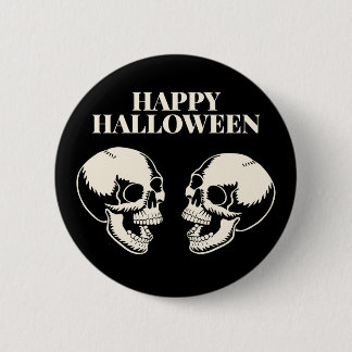 Halloween Laughing Skulls Fun and Fright Button