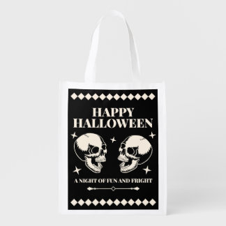 Halloween Laughing Skulls Spooky Grocery Bag