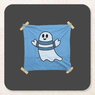 Halloween Lazy Taped Costume Square Paper Coaster