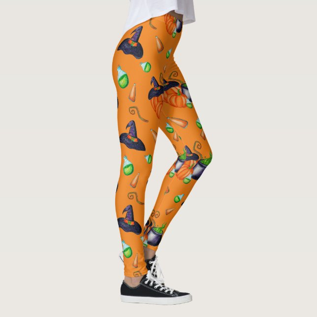 Halloween Leggings | Halloween Witch Hats Leggings (Right)