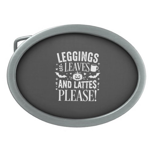 Halloween Leggings Leaves and Lattes Fall Coffee D Belt Buckle