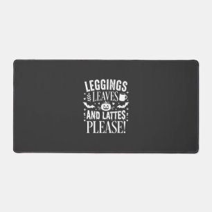 Halloween Leggings Leaves and Lattes Fall Coffee D Desk Mat