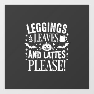 Halloween Leggings Leaves and Lattes Fall Coffee D Floor Decals