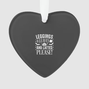 Halloween Leggings Leaves and Lattes Fall Coffee D Ornament