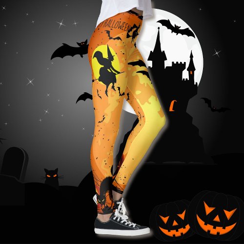 Halloween Leggings Witch Bats Spiders Oh My