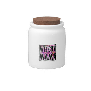 Halloween Leopard Witchy Mama Birthday Candy Jar