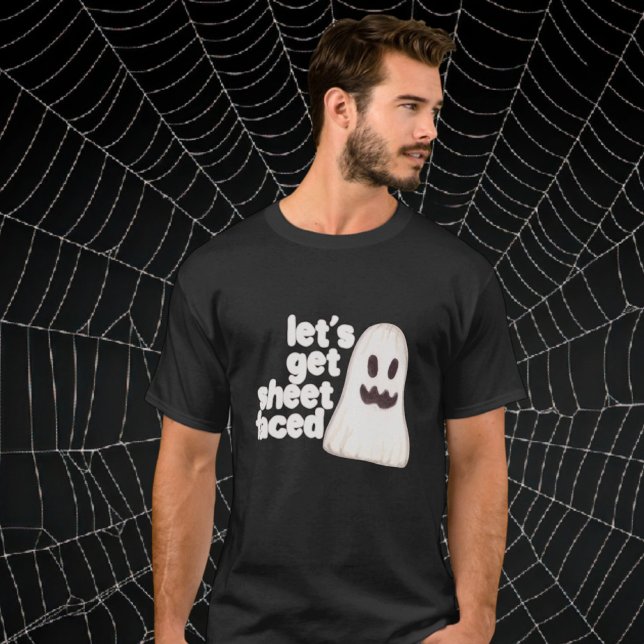 Halloween Lets Get Sheet Faced Humor T-Shirt (Halloween Lets Get Sheet Faced Humor T-Shirt
by Ricaso. An adult themed drinking t-shirt )