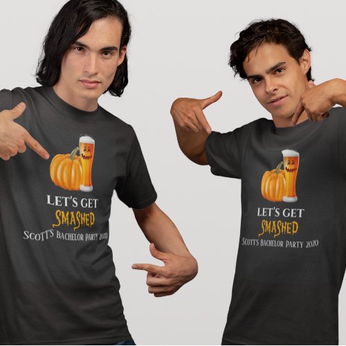 Halloween Lets Get Smashed Bachelor Party Beer T_Shirt