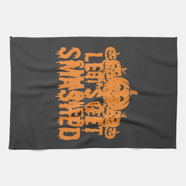 Halloween Lets Get Smashed Pumpkin Kitchen Towel (Horizontal)