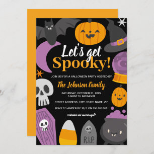 Halloween Let's Get Spooky Party Invitation