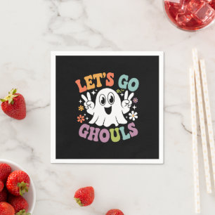 Halloween Let's Go Ghouls Ghost Retro Costume Napkins