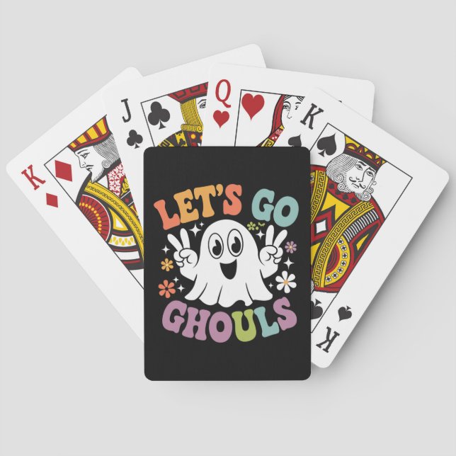 Halloween Let's Go Ghouls Ghost Retro Costume Poker Cards (Back)