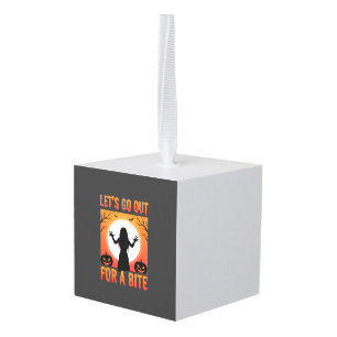 Halloween Let's Go Out For a Bite Horror Cube Ornament