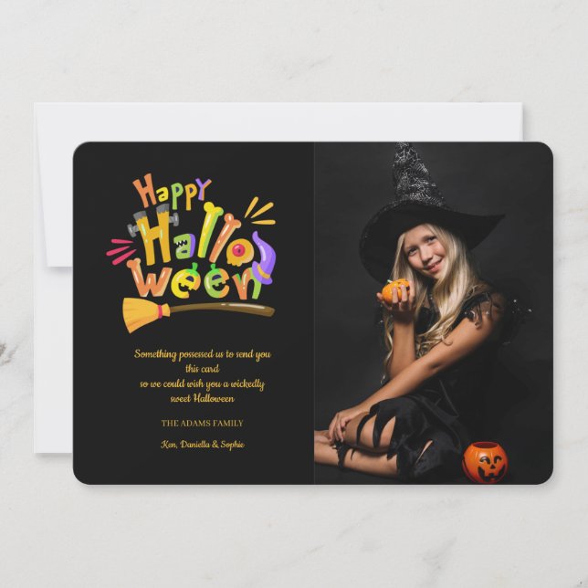 Halloween Letters Photo Card (Front)
