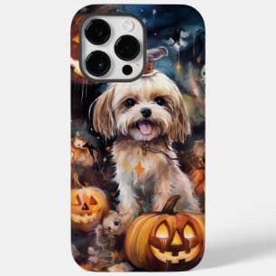 Halloween Lhasa Apso With Pumpkins Scary Case-Mate iPhone 14 Pro Max Case