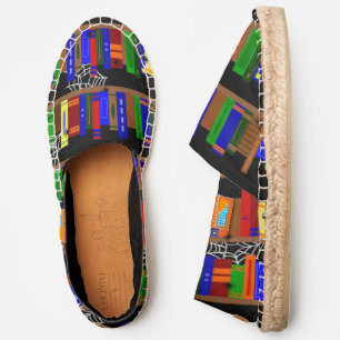 halloween library books spiderweb cobweb espadrilles