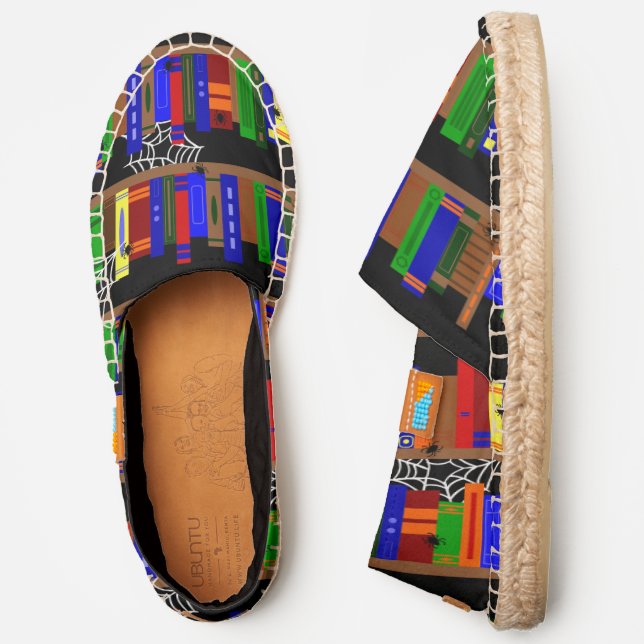 halloween library books spiderweb cobweb espadrilles (Side)