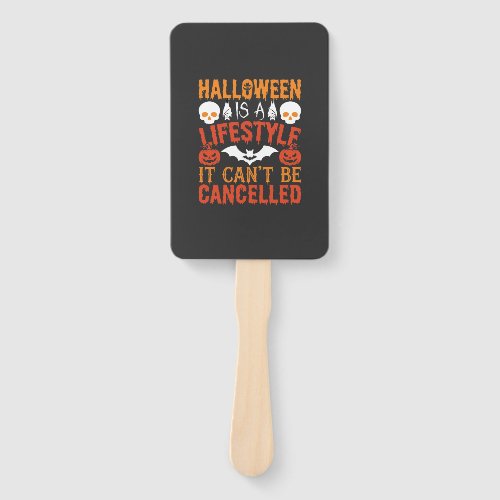 Halloween Lifestyle Bat Pumpkin Typography Vector Hand Fan