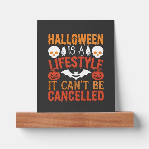 Halloween Lifestyle Bat Pumpkin Typography Vector Picture Ledge