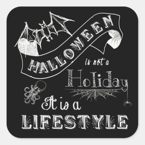 Halloween Lifestyle Chalk Art Square Sticker