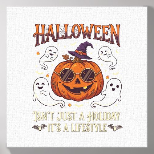 Halloween Lifestyle Pumpkin Sunglasses Witch Hat G Canvas Photo Tile