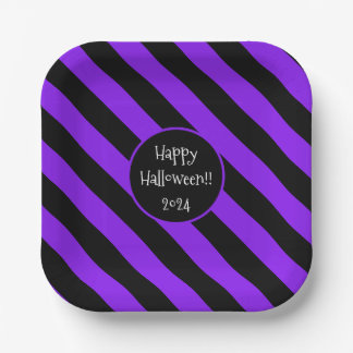 Halloween Lines Paper Plates