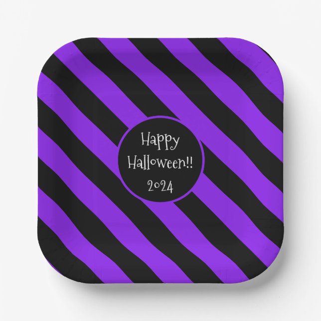 Halloween Lines Paper Plates (Front)